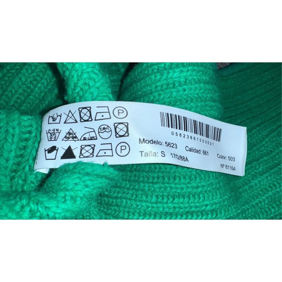 Massimo Dutt sweater green Sz s High Neck Long Sleeves Preppy Normcore - Picture 3 of 6